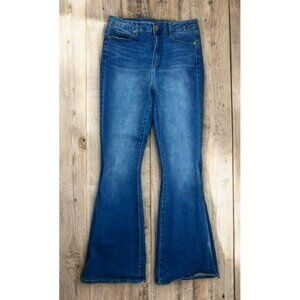 Articles Of Society Womens Hi-Rise Flare Side Slit Blue Jeans 9 (28x 31)